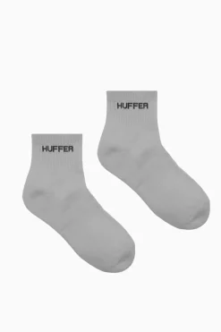 ANKLE RIB SOCK GREY MARLE
