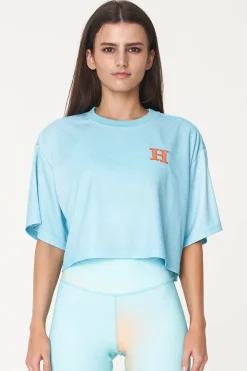 3 BALLER CROP SWISH TEE AQUA