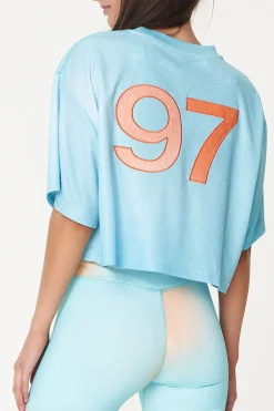 3 BALLER CROP SWISH TEE AQUA