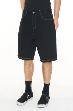 BLOCK EMB SHORT/OLDE BLACK WASH