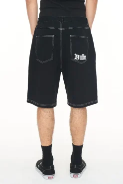BLOCK EMB SHORT/OLDE BLACK WASH