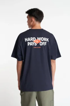 BLOCK TEE 220/HARD WORK NAVY