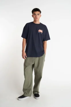 BLOCK TEE 220/HARD WORK NAVY