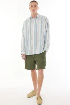 BLUE LINES CUBE SHIRT CHILL BLUE