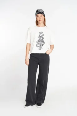 BOXY TEE 220/SNAKED CHALK