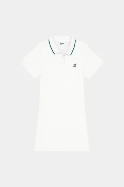 CHECK POLO DRESS CHALK
