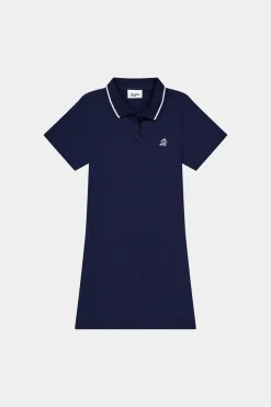 CHECK POLO DRESS NAVY