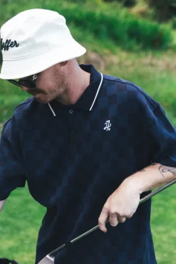 CHECK SS POLO NAVY