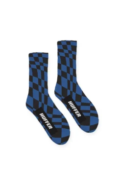 CREW SOCK/UNCHECK BLUE