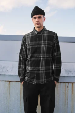 CUBE BRUSH PLAID SHIRT DARK GREY