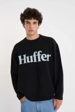 FLEET INTARSIA KNIT CREW BLACK