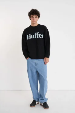 FLEET INTARSIA KNIT CREW BLACK