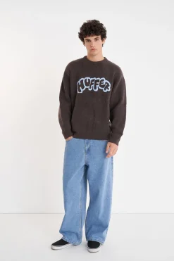 FLEET KNIT CREW/GROOVY COCOA