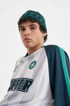 FOOTBALL SKULL BEANIE EMERALD