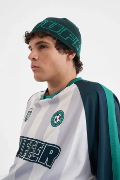 FOOTBALL SKULL BEANIE EMERALD