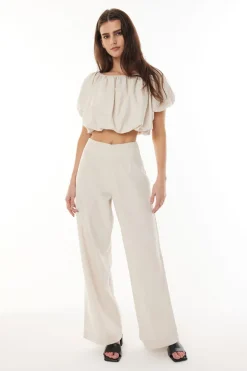 LIN-IN HIGH WAIST PANT NATURAL