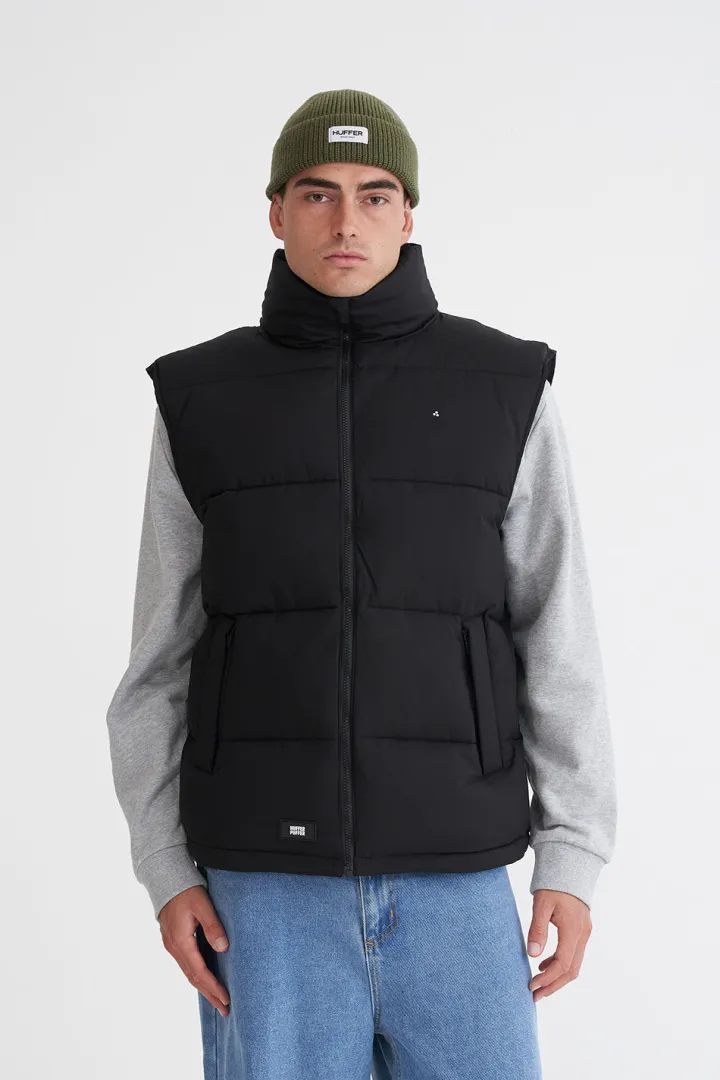 MENS BOX PUFFER VEST BLACK