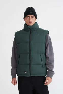 MENS BOX PUFFER VEST FOREST