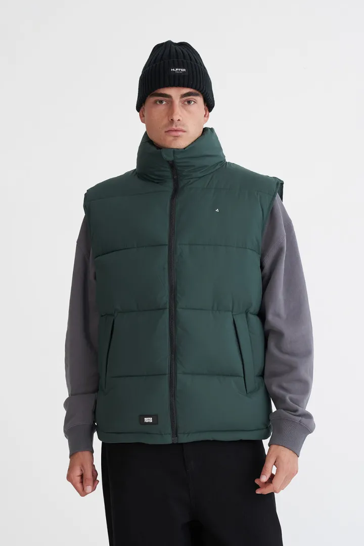 MENS BOX PUFFER VEST FOREST