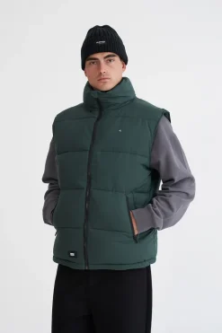 MENS BOX PUFFER VEST FOREST