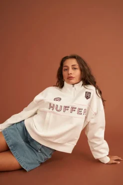 PANELLED 1/4 ZIP 350 CHALK