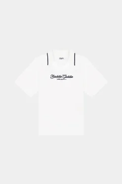 PIQUE SS POLO/BADDIE CHALK