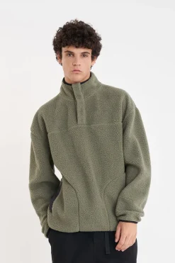POLAR FLEECE PULLOVER KHAKI/BLACK