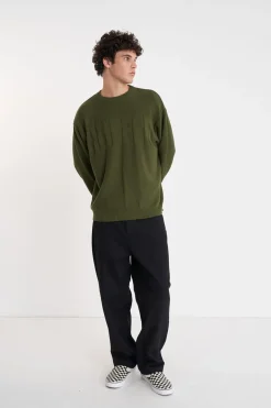 TROPE KNIT CREW OLIVE