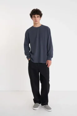 WAFFLE LS SUP TEE ASPHALT