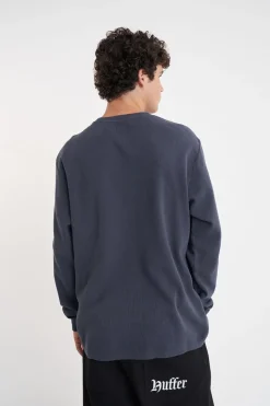 WAFFLE LS SUP TEE ASPHALT