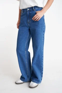 WMNS BAGGY DENIM JEAN RODEO BLUE