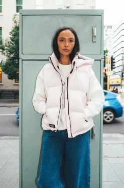 WMNS BLOCK DOWN VEST PEONY