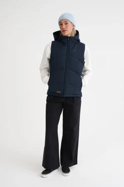 WMNS CLASSIC DOWN VEST HRGBONE NAVY